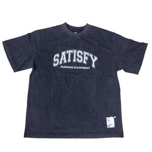 Satisfy Running Oversized Text Logo Mothtech Tee - Size X-Large - Black